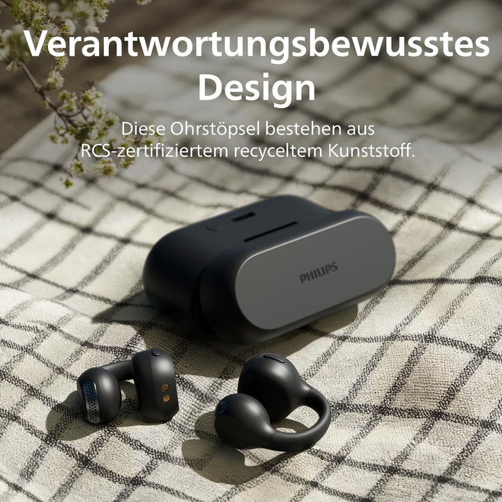 Philips TAQ2000BK ohraufliegende True Wireless Multipoint-Bluetooth-Ohrhörer mit Ohrmanschette - 28