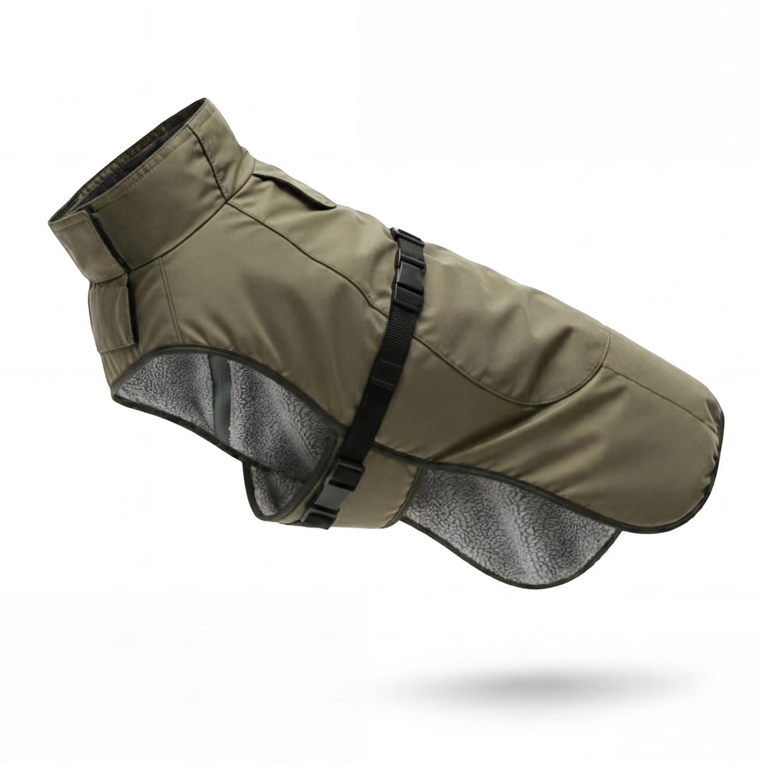 Regenmantel Hund wasserdicht mit Fleece-Futter – Hundemantel wasserdicht - Hundemantel warm - Regenm
