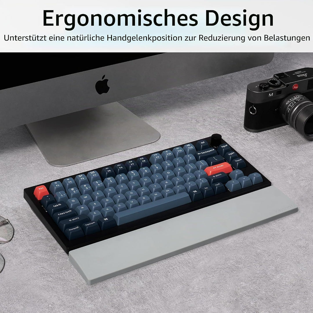 Keychron Grey Silicone Wrist & Palm Rest, 327mm (12.89") for 75% Compact Keyboard Series V1/V2/Q1/Q2