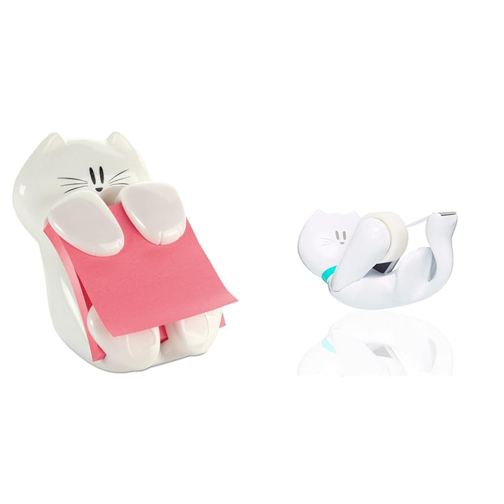 Post-it "Super Sticky Z-Notes Spender" ausgefallene Zettelbox in Katzen-Form – 1x Zettelhalter Katze