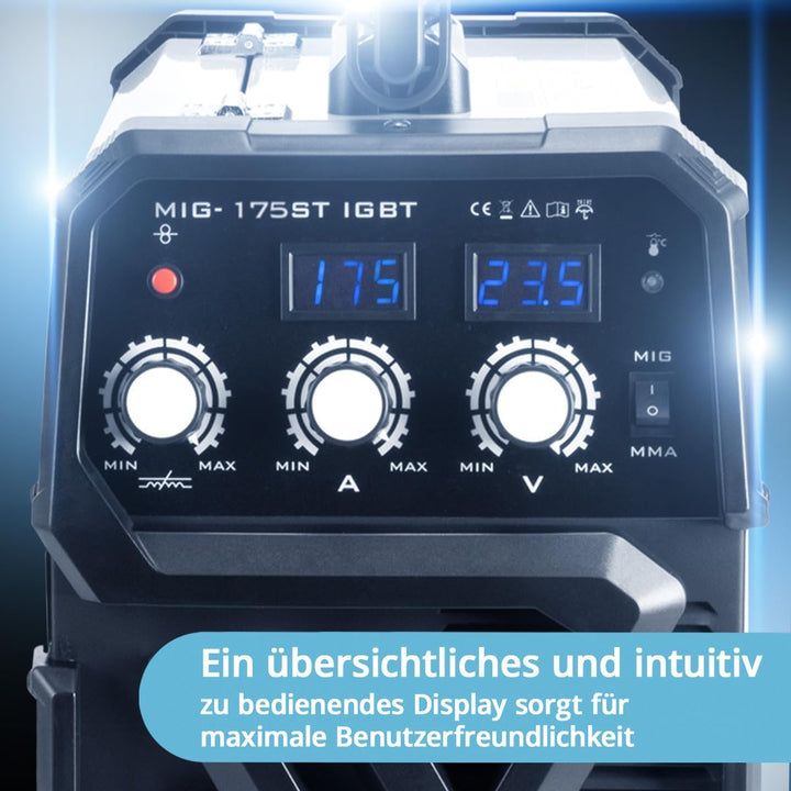 STAHLWERK MIG MAG 175 ST IGBT- Vollausstattung - MIG MAG Schutzgas Schweissgerät mit 175 Ampere, FLU