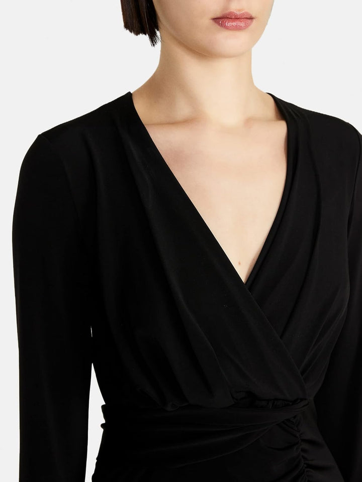 Sisley Damen 4zftlv038 Dress, Black 100, 38 EU