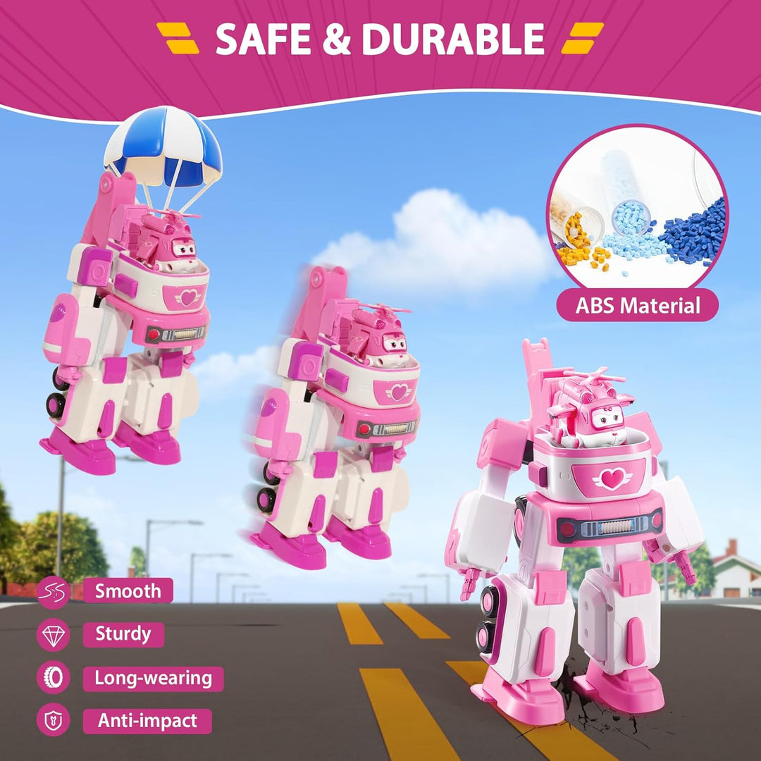 Super Wings EU720314 - Transformations-Fahrzeug Dizzy Rescue Tow, ca. 14,5 cm grosse Spiel-Figur für