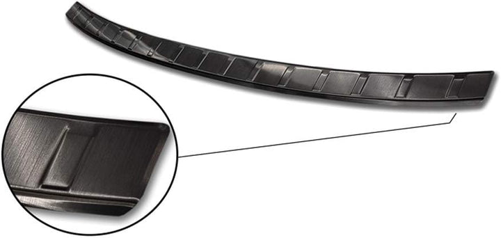 Avisa Schwarz Edelstahl Heckstossstangenschutz kompatibel mit Volkswagen ID.3 2020- 'Ribs'