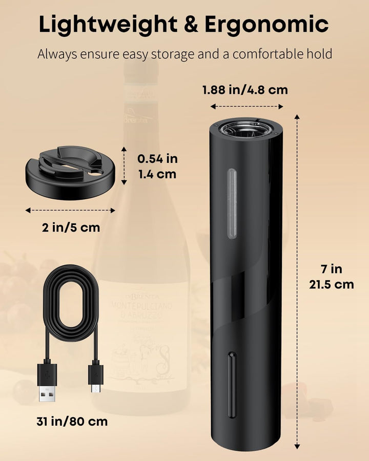 Pawfly Akku Elektrischer Weinflaschenöffner mit Folien Schneider Automatischer Weinöffner USB-C Aufl