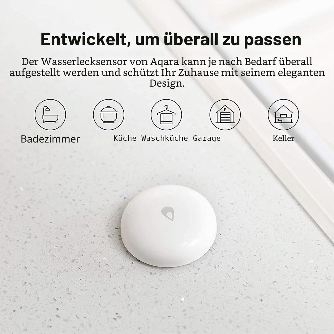 Aqara Wassermelder, Erfordert Aqara Hub, Wassersensor Drahtloser Flutdetektor für Alarmanlage und Sm