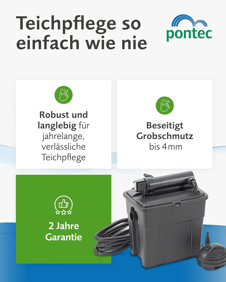 Pontec 50239 Mehrkammerfilter MultiClear Set 8000, Filter, Komplettset, Durchlauffilter, Durchlauffi