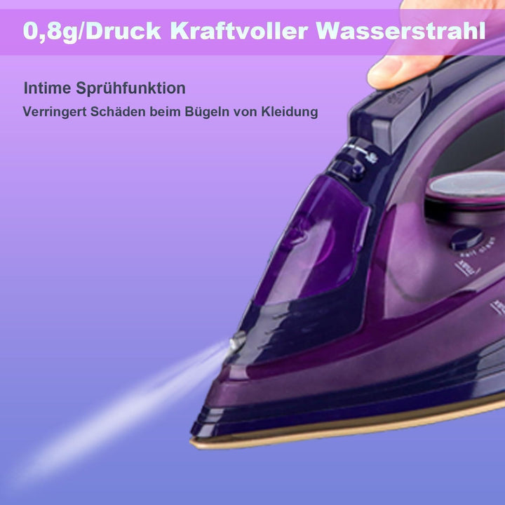 2400W kabelloses Bügeleisen, Dampfbügeleisen, Keramiksohle, abschaltautomatisch & temperaturverstell