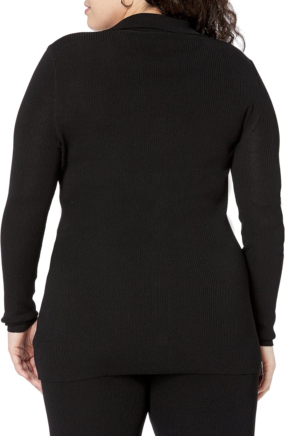 The Drop Constance Ripp-Pullover mit Knopfleiste für Damen XS Schwarz, XS Schwarz