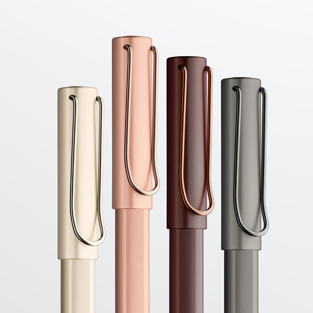 LAMY Lx Tintenroller 357 – Rollpen aus Aluminium, edel eloxiert in der Farbe Ruthenium mit transpare
