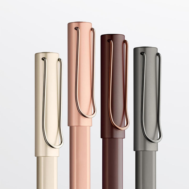 LAMY Lx Tintenroller 357 – Rollpen aus Aluminium, edel eloxiert in der Farbe Ruthenium mit transpare