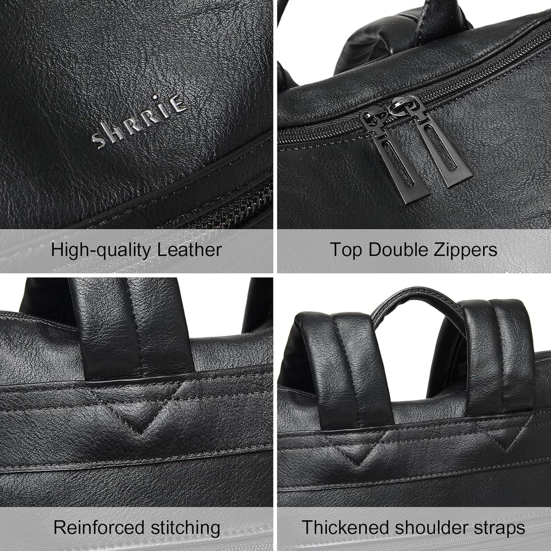 Shrrie Laptop-Rucksack für Damen, 15,6 Zoll Reise-Rucksack aus Leder, Handgepäck-Rucksack Computerta