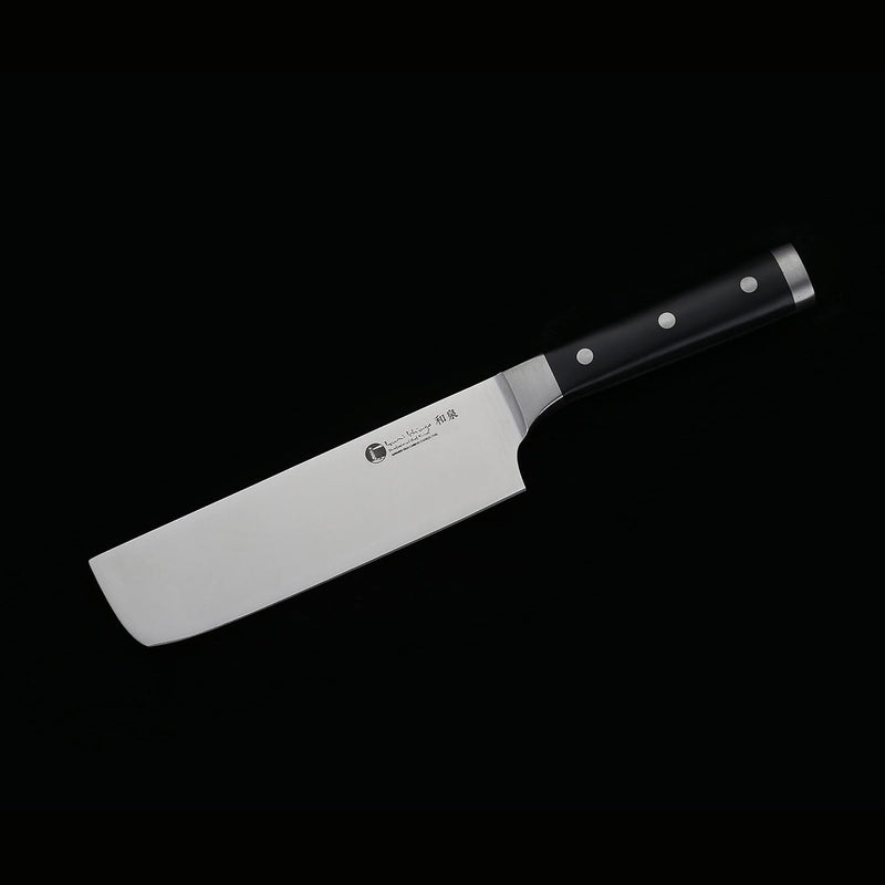 IZUMI ICHIAGO Nakiri Hack- und Gemüsemesser, Japanischer High-Carbon Edelstahl Griff Tecaran® Izumi