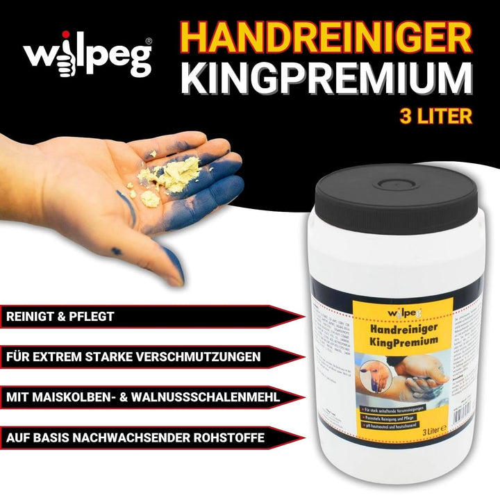 WILPEG Handreiniger 3L Seife, Waschpaste, Handwaschpaste für extreme Verschmutzungen wie Farbe, Kleb
