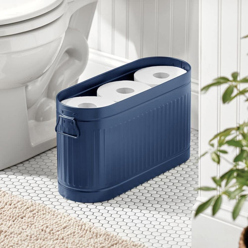 mDesign Ersatzrollenhalter für 6 Rollen Toilettenpapier – geräumiger Klopapierhalter im Retro-Design