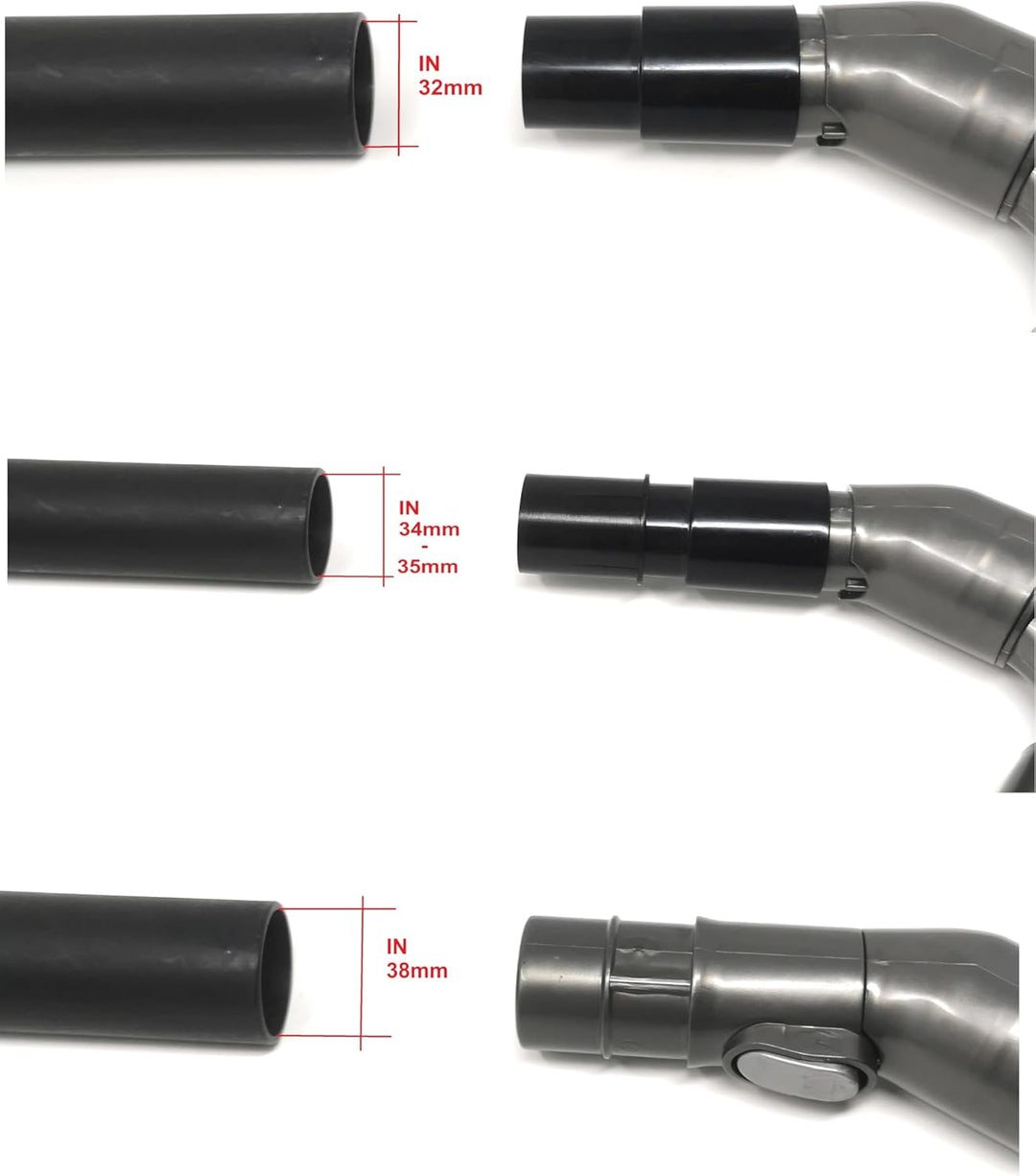 Flexible Parkettdüse Parkettbürste Bürste kompatibel mit Dyson und Rohranschluss 32mm, 35mm, 38mm mi