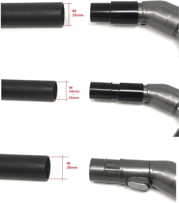 Flexible Parkettdüse Parkettbürste Bürste kompatibel mit Dyson und Rohranschluss 32mm, 35mm, 38mm mi