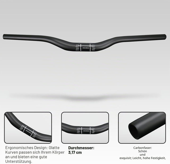 RXL SL lenker carbon riser 31.8mm mtb carbon downhill lenker UD matt 720mm rise 18mm kein Logo UD ma