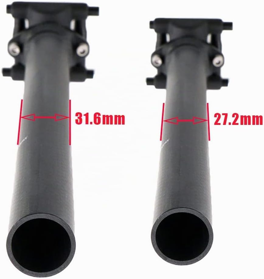 QIKU Ultraleichte Vollcarbon Sattelstütze Rennrad Mountainbike Sattelstütze 27.2/31.6 * 350 / 400mm