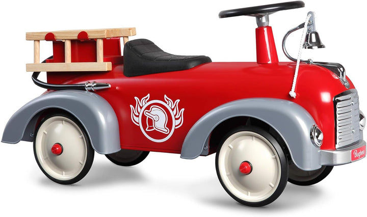 Baghera Speedster Feuerwehr | Rutschfahrzeug Feuerwehrauto für Kinder mit zahlreichen lebensechten D
