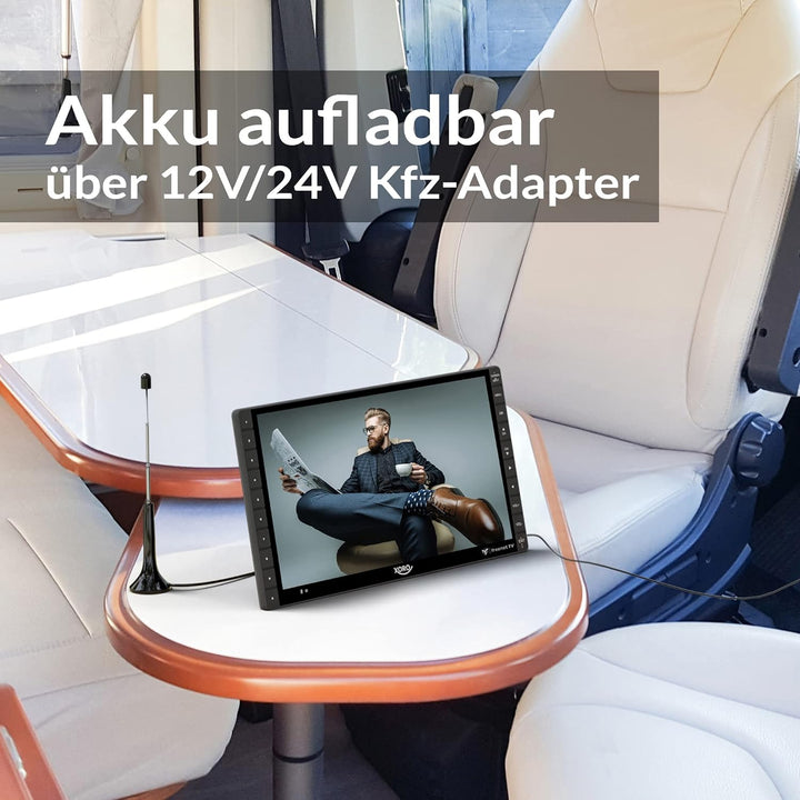 Xoro PTL 1450 V2 35,5 cm (14 Zoll) Tragbarer DVB-T/T2 Fernseher (freenet TV für Private Sender, 12-2
