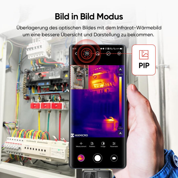 HIKMICRO Mini2 Wärmebildkamera Android, 256 x 192 IR-Auflösung, Wärmebildkamera 25 Hz Bildfrequenz,