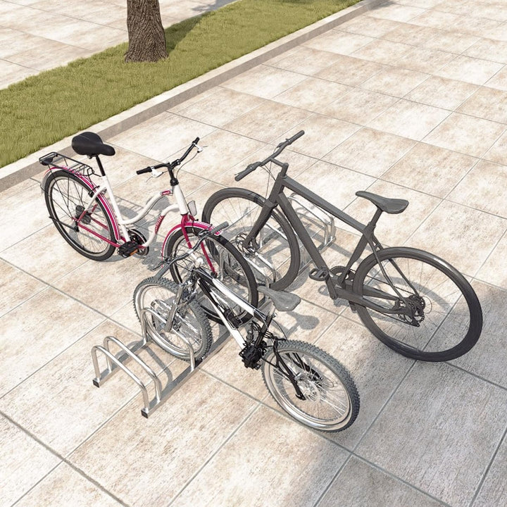 Froadp Fahrradständer Boden für 6 Fahrräder,Mehrfachständer für 30-65mm Reifenbreite, Galvanisierter