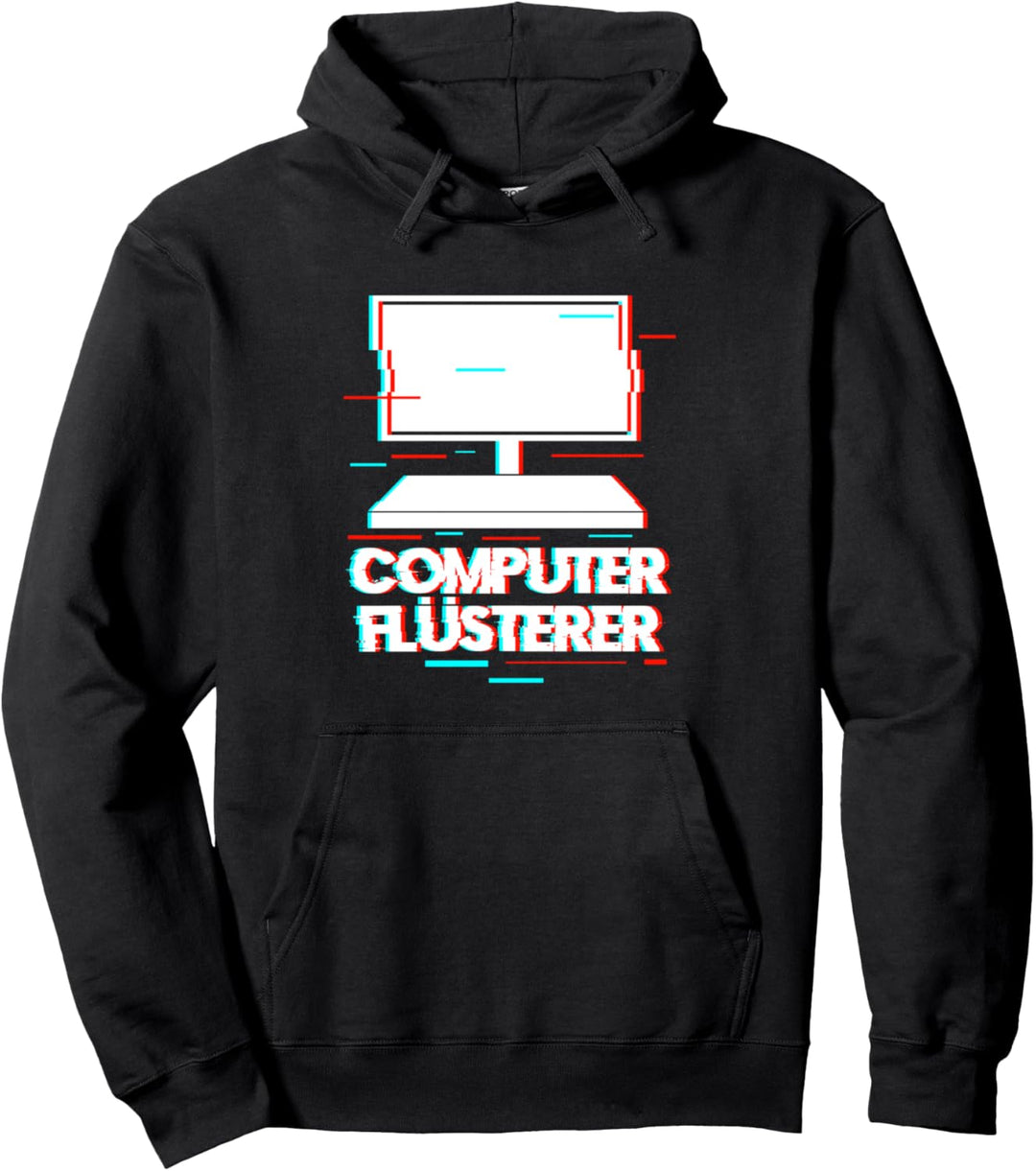 Informatiker & Systemadmin Computer Flüsterer Glitch Effekt Pullover Hoodie