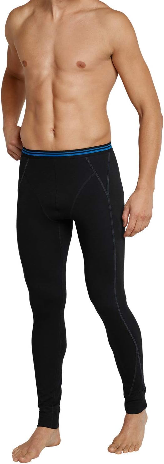 Schiesser Herren Hose Lang Unterhose Schwarz 8 Single, Schwarz 8 Single