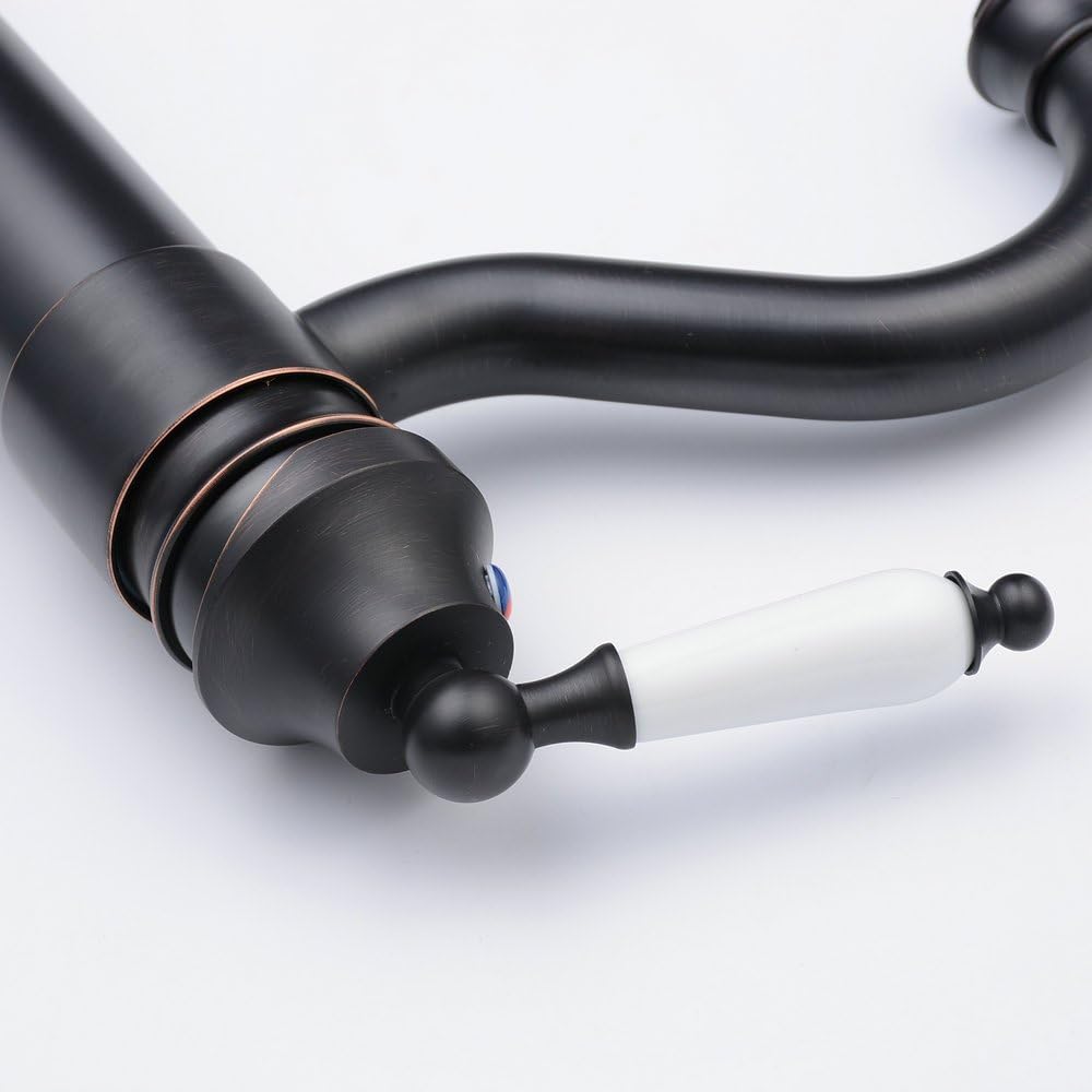 Elegant Klassischer Einhebel Wasserhahn Armatur Waschtischarmatur Für Bad Waschtisch,Schwarz,Beelee