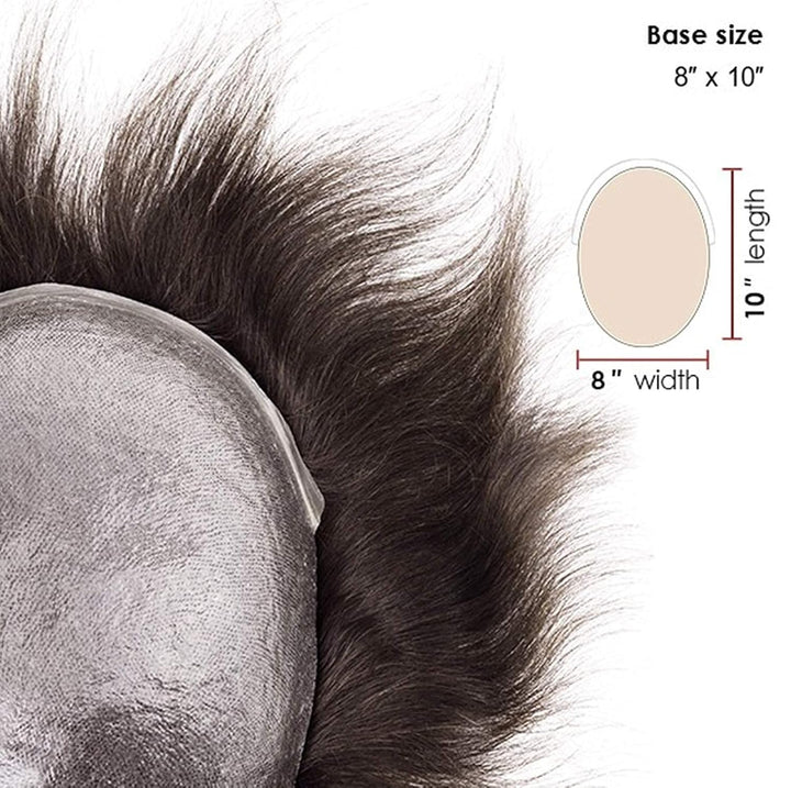 Lordhair Perücke Männer,Realität Toupet,0,06 mm Alle V-Looped Dünnes,Haarfreestyle,Natürlich eng anl