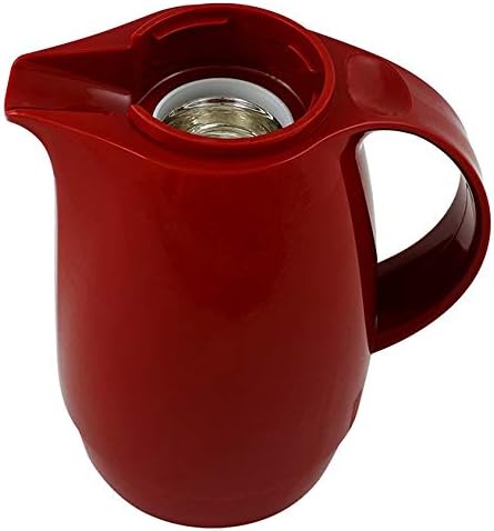 Helios Servitherm Thermoskanne Rot 0,6L – 6h Heiss - Hält Getränke heiss & kalt – Einhandbedienung -