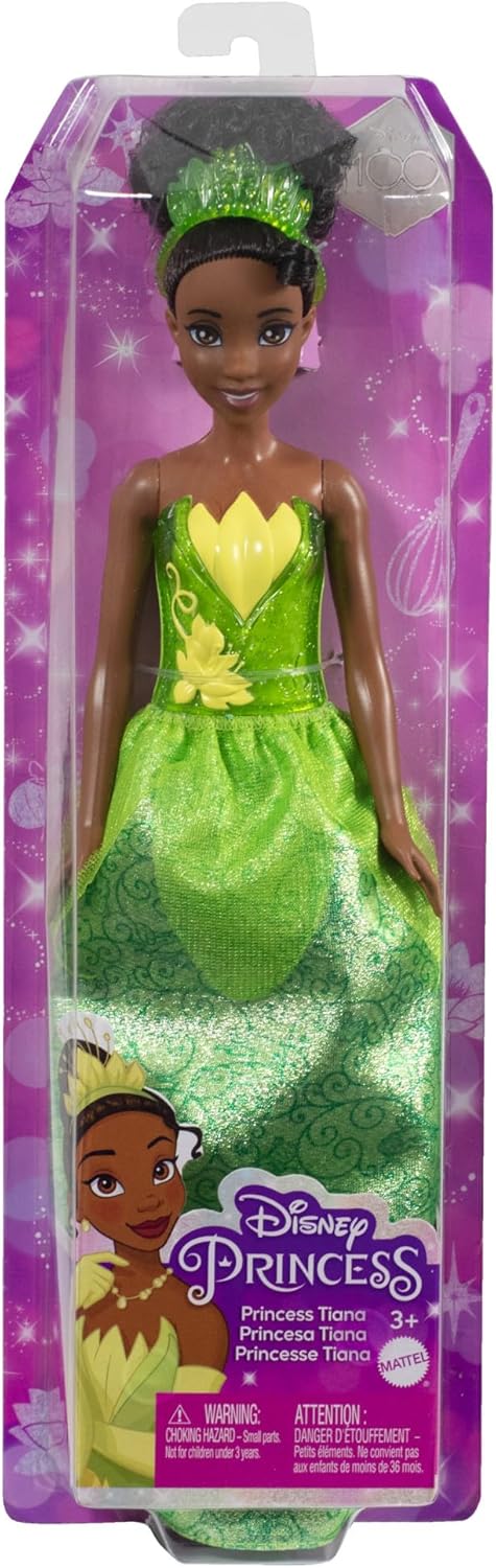 Mattel DISNEY Prinzessin Tiana - Bewegliche Puppe mit glitzerndem Outfit und Accessoires, inspiriert