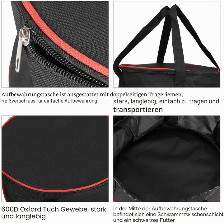 Topyond Picknicktasche Mittagessen Tasche,Tragbare Runde Geschirr-Aufbewahrungstasche,Geschirr Aufbe
