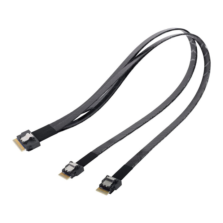 CY Slimline PCI-E Ultraport SAS Slim 4.0 SFF-8654 8i 74pin auf Dual SFF-8654 4i 38pin Kabel 40cm PCI