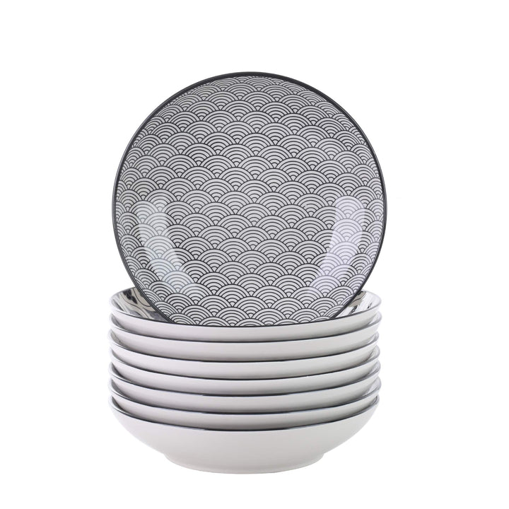 vancasso Haruka Porzellan Suppenteller, 8 tlg. Tiefteller, Ø 21,5 cm Teller Set,700ml 8-teilig Suppe