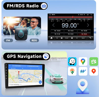 Podofo Android Autoradio für Peugeot 308 408 2010-2013, 9" Touchscreen Carplay Android Auto WiFi Blu
