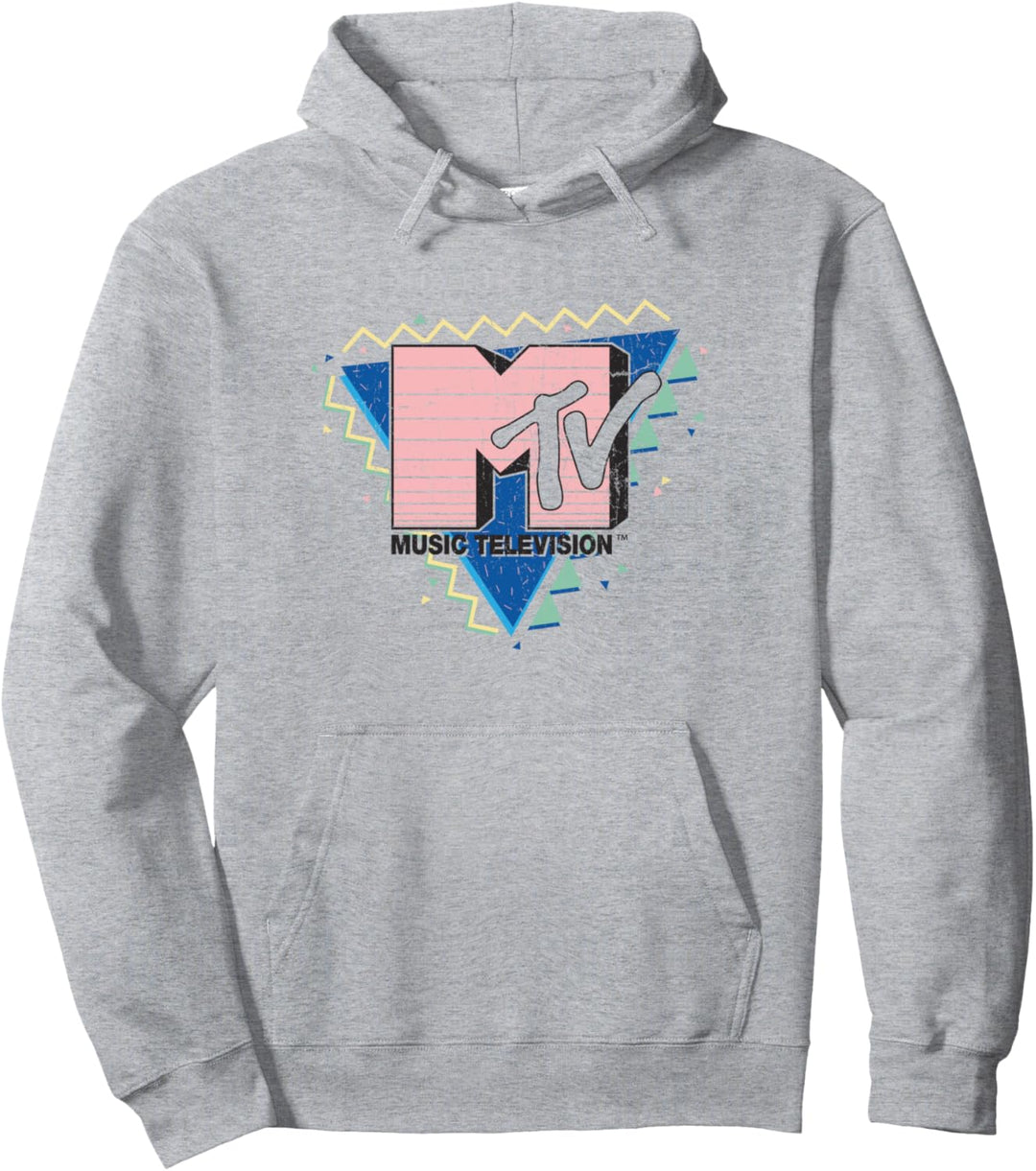 MTV Pink Stripes Logo 90's Retro Design Pullover Hoodie