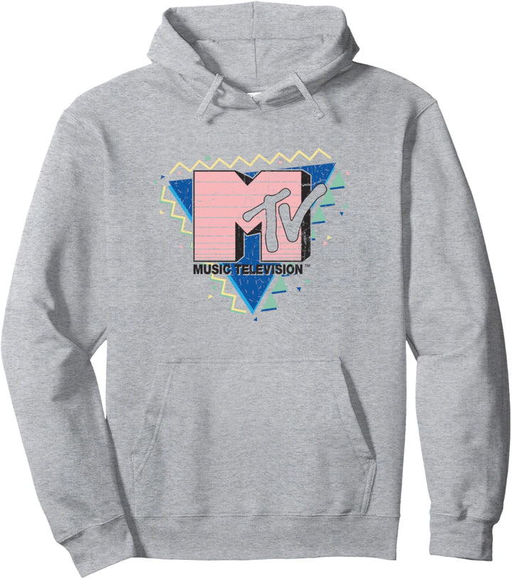 MTV Pink Stripes Logo 90's Retro Design Pullover Hoodie