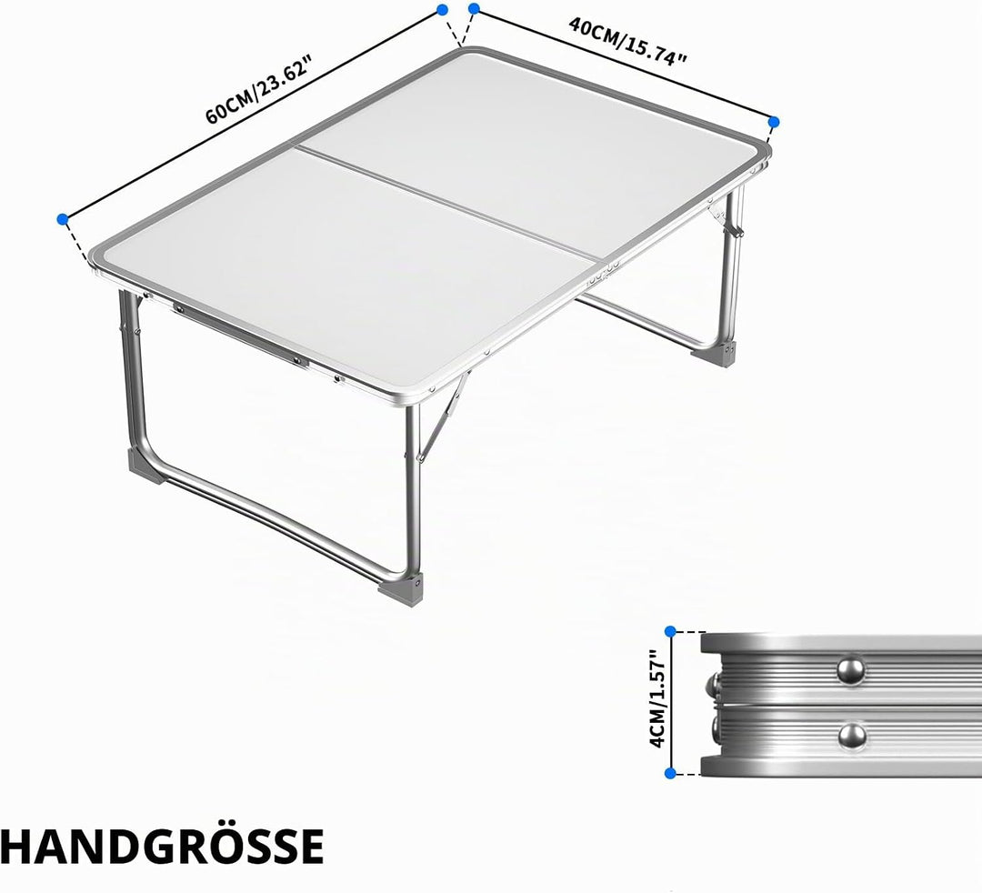 Rigogo Laptop-Betttisch, Aluminium Klapptisch mit Tragegriff, Schreibtisch für Bett und Lap-Schreibt