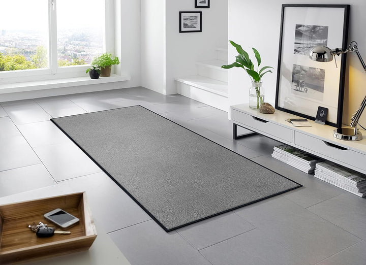 wash+dry Fussmatte, Cool Grey 75x190 cm, innen und aussen, waschbar, 75x190 cm