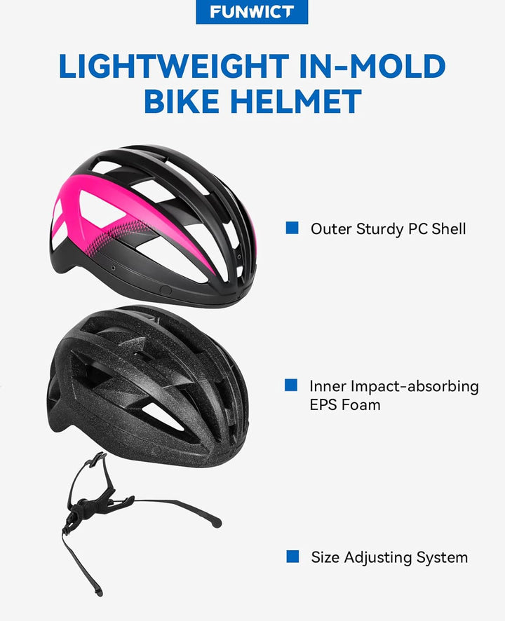 FUNWICT Fahrradhelm mit Visier für Herren Damen, Leichte Fahrradhelm mit Magnetischem Brille und USB