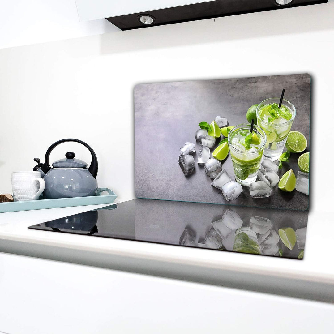 TMK | Herdabdeckplatte 80x52 cm 1-teilig Ceranfeldabdeckung Induktion Herdschutz Spritzschutz Glaspl