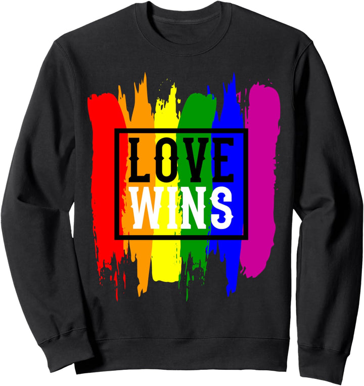 LOVE WINS LGBT Pride Gay Pride Month LGBTQ Flagge Sweatshirt