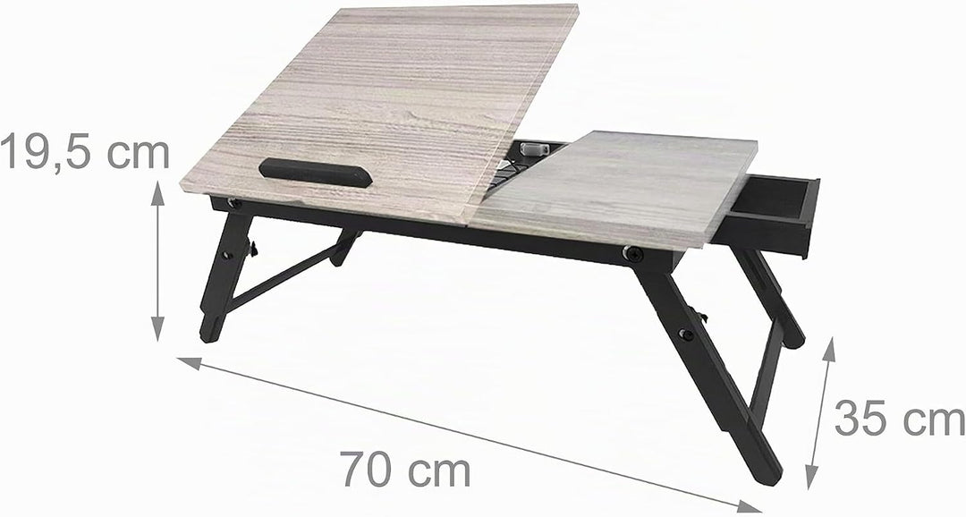 Relaxdays Laptoptisch für Bett &amp; Couch, klappbarer Betttisch, Bambus, höhenverstellbar, Betttablett,