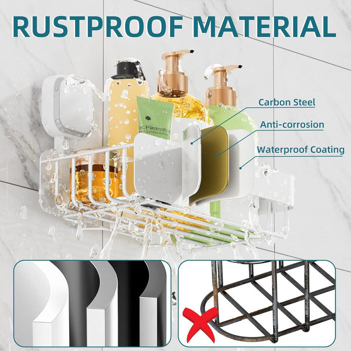 TAILI Duschablage Ohne Bohren Rostfreie Duschregale für die Dusche Grosse Kapazität Bad Organizer Oh