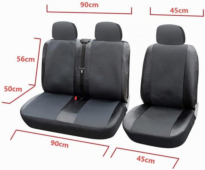 TOYOUN Sitzbezüge Auto für Transporter Vordersitze 2+1 Universal Schonbezüge Sitzschoner Auto für Fa