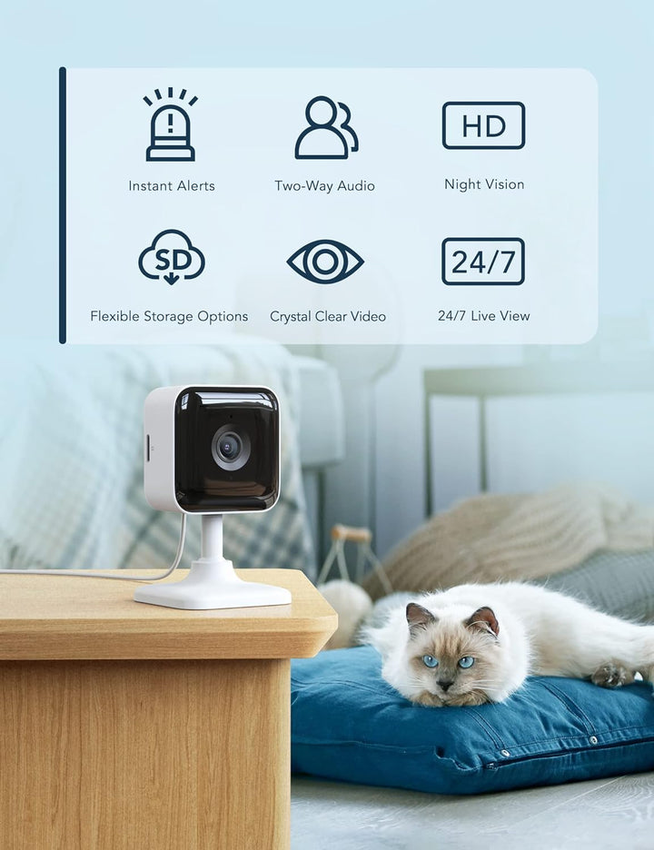 GNCC WLAN Kamera Indoor, Überwachungskamera Innen 1080P, Verbesserte Nachtsicht, Echtzeitalarm, Bewe