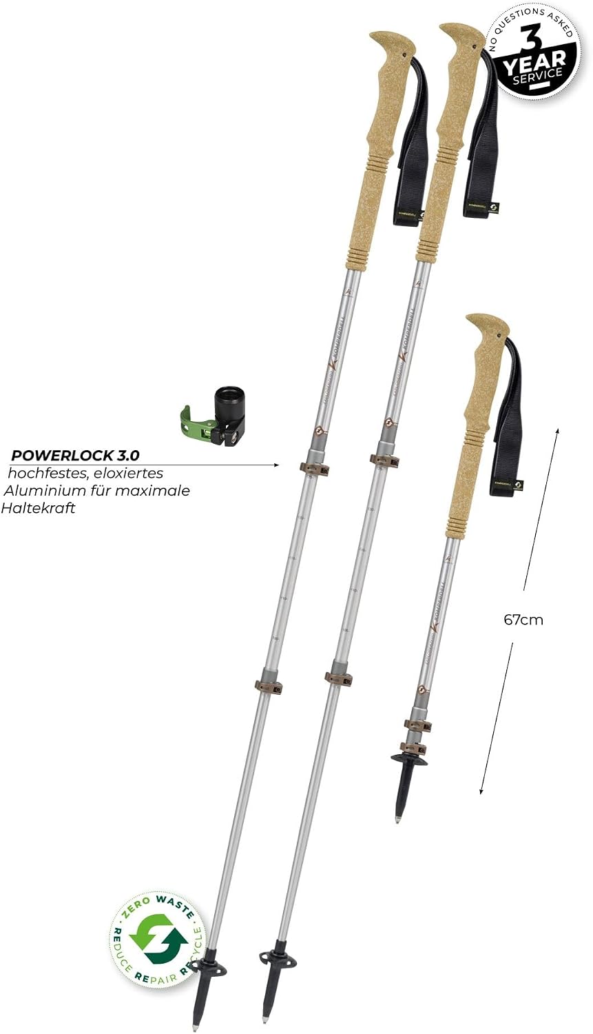 Komperdell Explorer Zero Cork Trekkingstöcke 105-140 cm