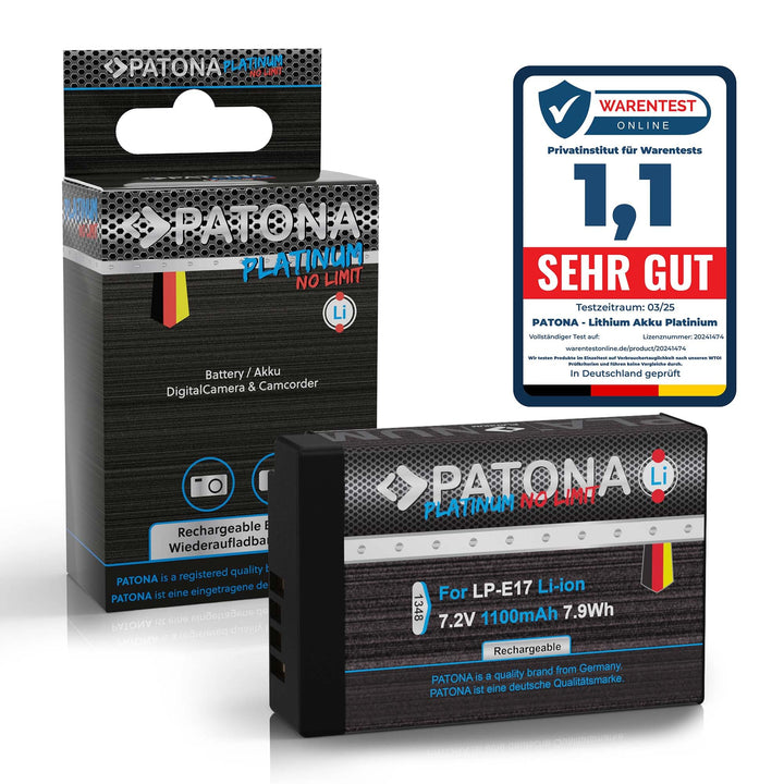 PATONA Platinum Akku LP-E17 1050mAh Kompatibel mit Canon EOS RP R50 R100 M3 M5 M6 Mark II